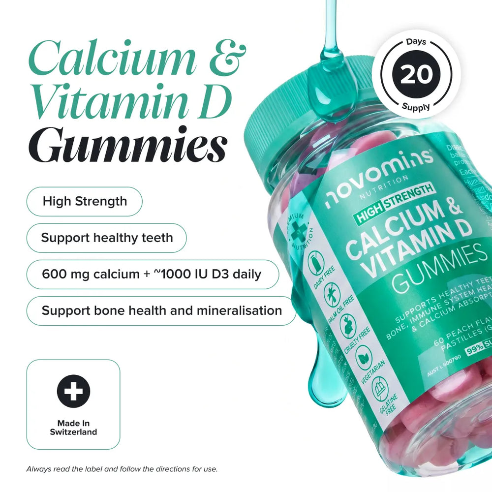 whats inside infographic for novomins calcium and vit d gummies